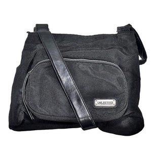 UNLISTED Women's Handbag Black Nylon Crossbody Messenger Bag